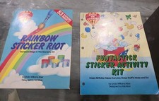1980s Sticker Books Used, Few Stickers In Books. Funtastick Sticker Activity