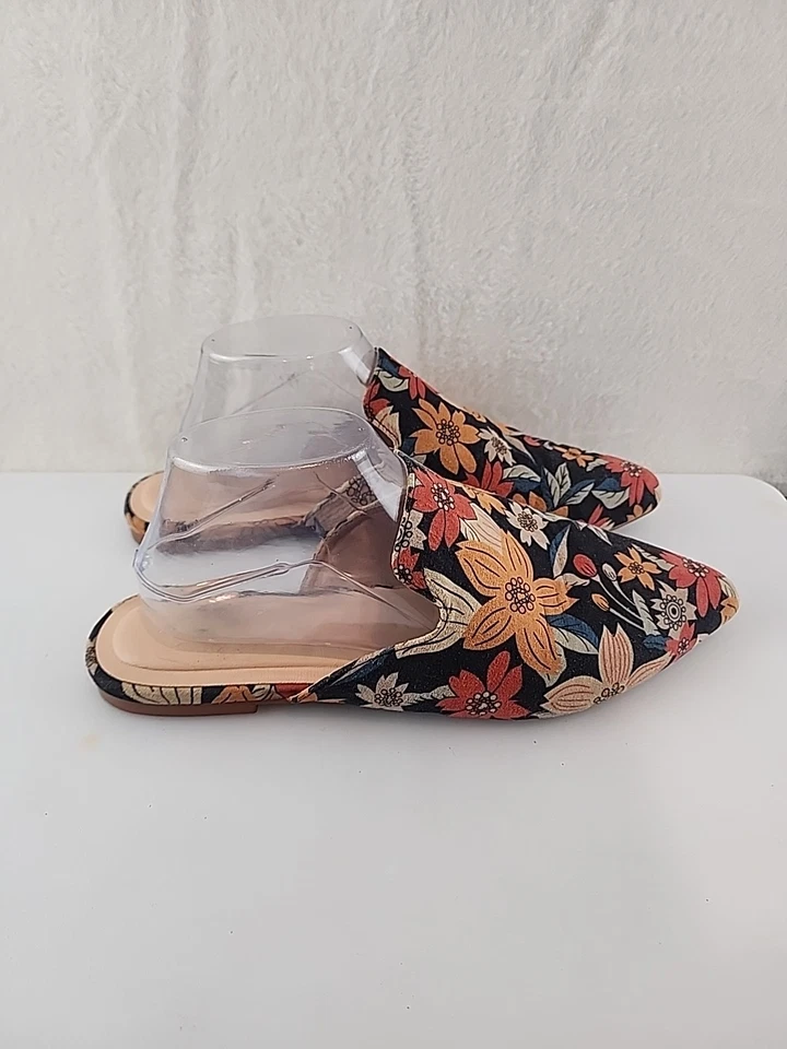 Летние женские туфли-слипоны TILOCOW с цветочным узором с плоским носком размер 10 - Изображение 2 из 4