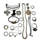 Vintage 1960s/1970s Metal, Silver-Like, & Plastic COSTUME JEWELRY Lot of 23 READ