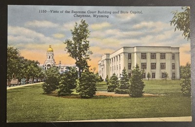 Vista Supreme Court State Capitol Cheyenne Wyoming WY Vtg Unused Postcard MS 