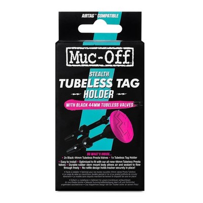 Muc Off Stealth Tubeless Tag Holder - Discreet AirTag Tracker One Size, Black 