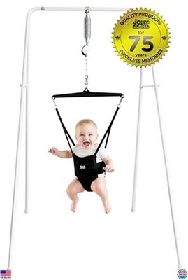 Jolly Jumper Classic Black Baby Jumper with Stand - Indoor/Outdoor