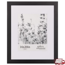 Elegant 16x20 Black Picture Frame W/ Double White Mat 11x14 Artwork Display New