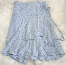 Brandy Melville Genevieve Mini Skirt Blue Floral Wrap