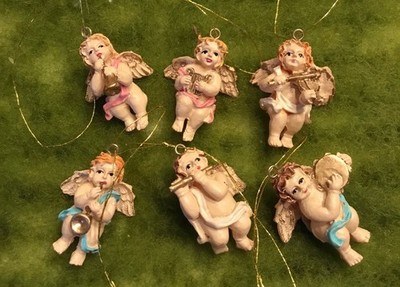 6 musizierende Engel Goodwill Aufhänger Weihnachten 3 cm neu 283
