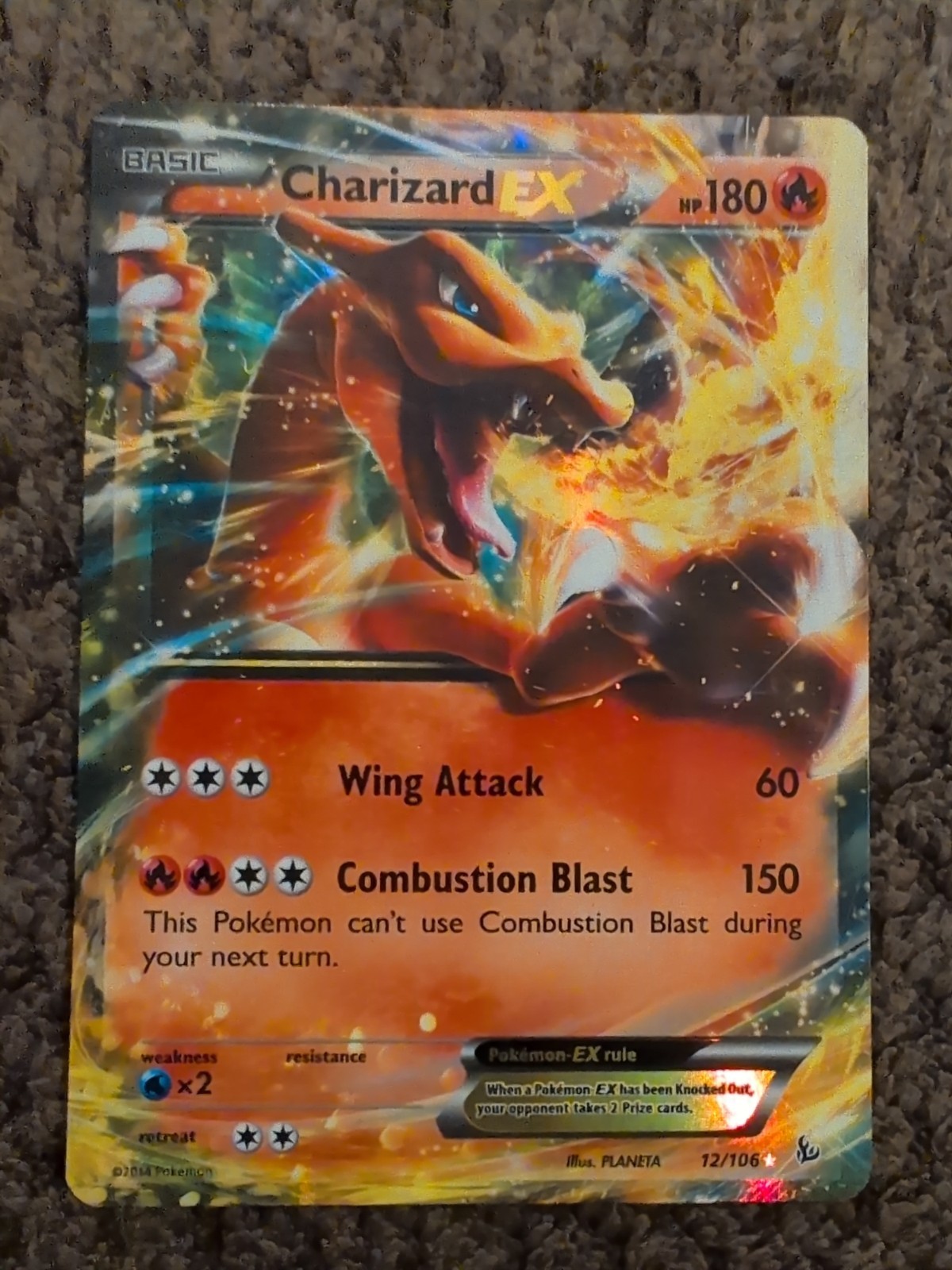 Pokémon TCG Charizard EX Flashfire XY Holo Card 12/106