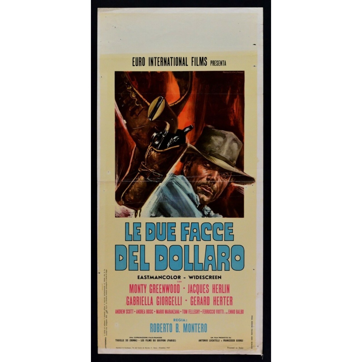 Locandina originale film I due facce del dollaro (1967) - Regia di Roberto Bianchi Montero