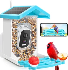 Bird Feeder with Camera, AI Identify Birds Species 2.5K HD Auto Capture, Smart B