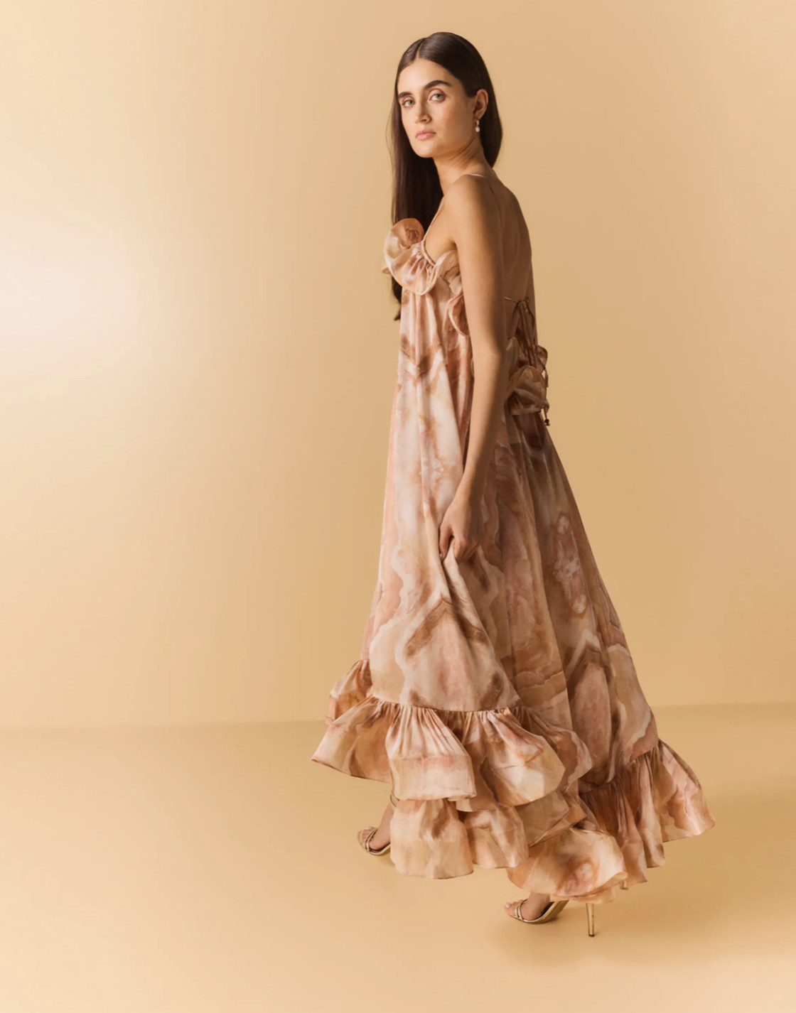 Zimmermann Illuminate Flounce Ruffle Gown GUAVA AGATE Size 1/US 6 Retail $2675 image 6