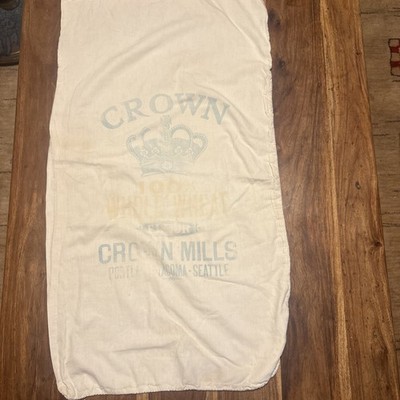 vintage 1930s-40s Crown Mill portland Tacoma Seattle flour sack 36 x19 