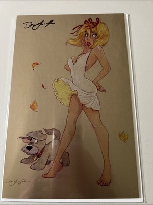 Mandy - A Tribute to Dean Yeagle Mandy SIGNED METAL White Dress -COA - Ltd 10