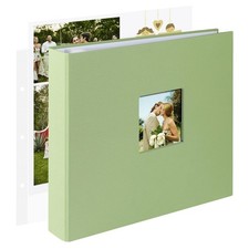 12x12 Inch Large 3 Ring DIY Scrapbook Photo Album with 40 Plastic Sleeves 80 ...