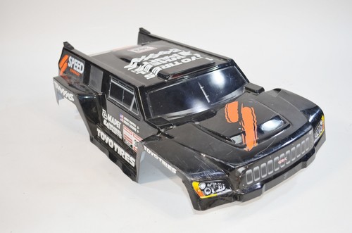 Traxxas TRX Speed Energy RC Dakar Hummer Truck Karosserie gebraucht lackiert schwarze Schale