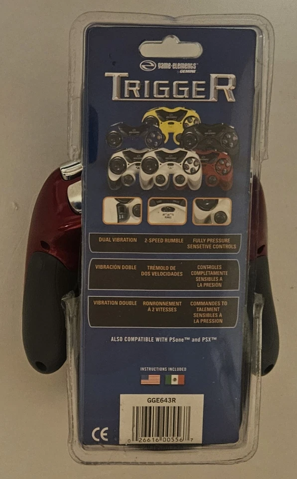 Game Elements PS2 Dual Vibration Controller Trigger PlayStation 2 New - Image 3 of 3
