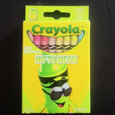 Crayola Crayons NIFTY NEON 8-Count Assorted Colors Box Set New