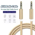3.5mm Braided Male to Male Stereo Audio AUX Cable Cord for PC iPod CAR iPhone
