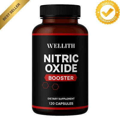 WELLITH Nitric Oxide Booster 3000mg L-Arginine & L-Citrulline 120 Capsules UK Shipping.