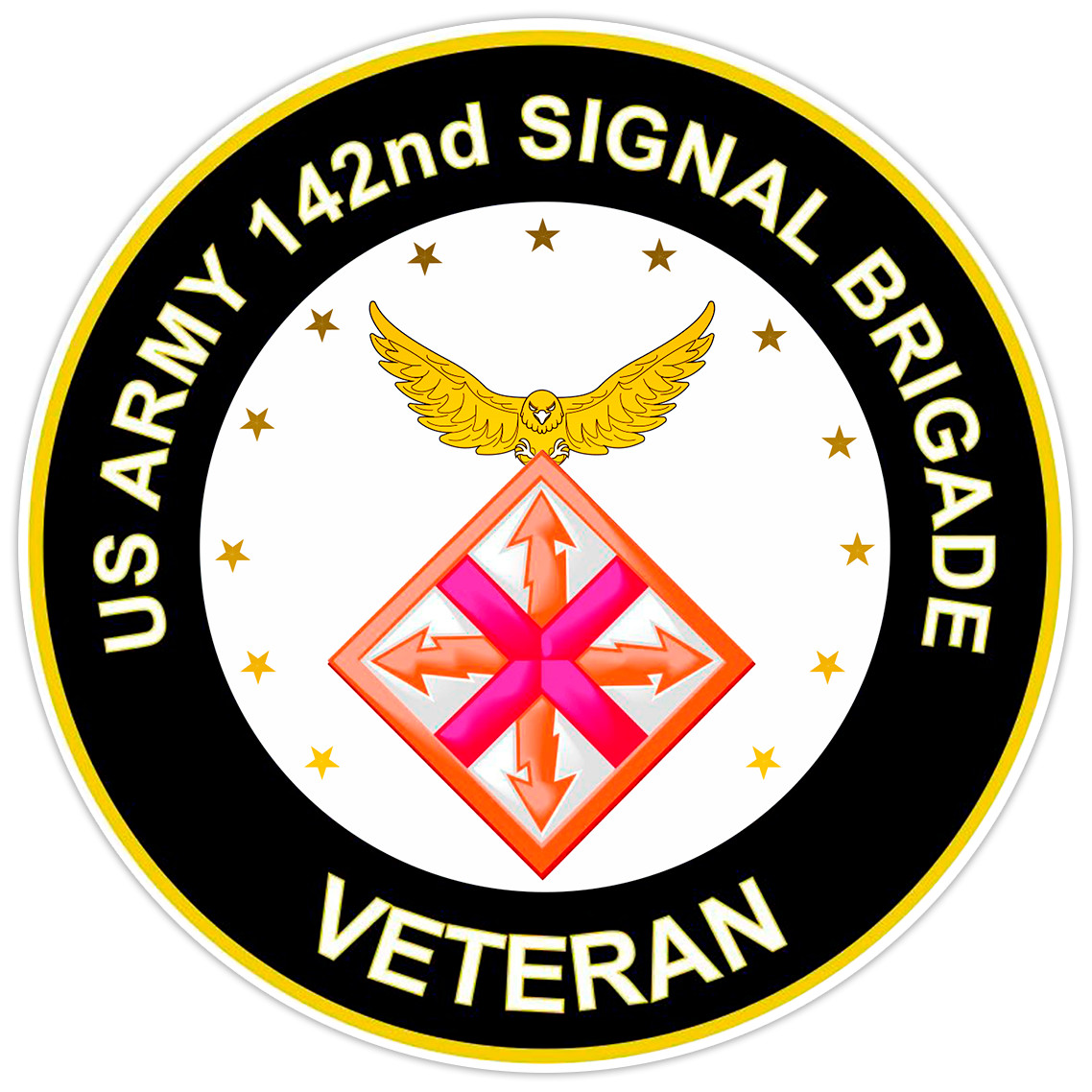 US Army 142nd Signal Brigade Veteran Bumper Sticker Military Vinyl Decal 5"