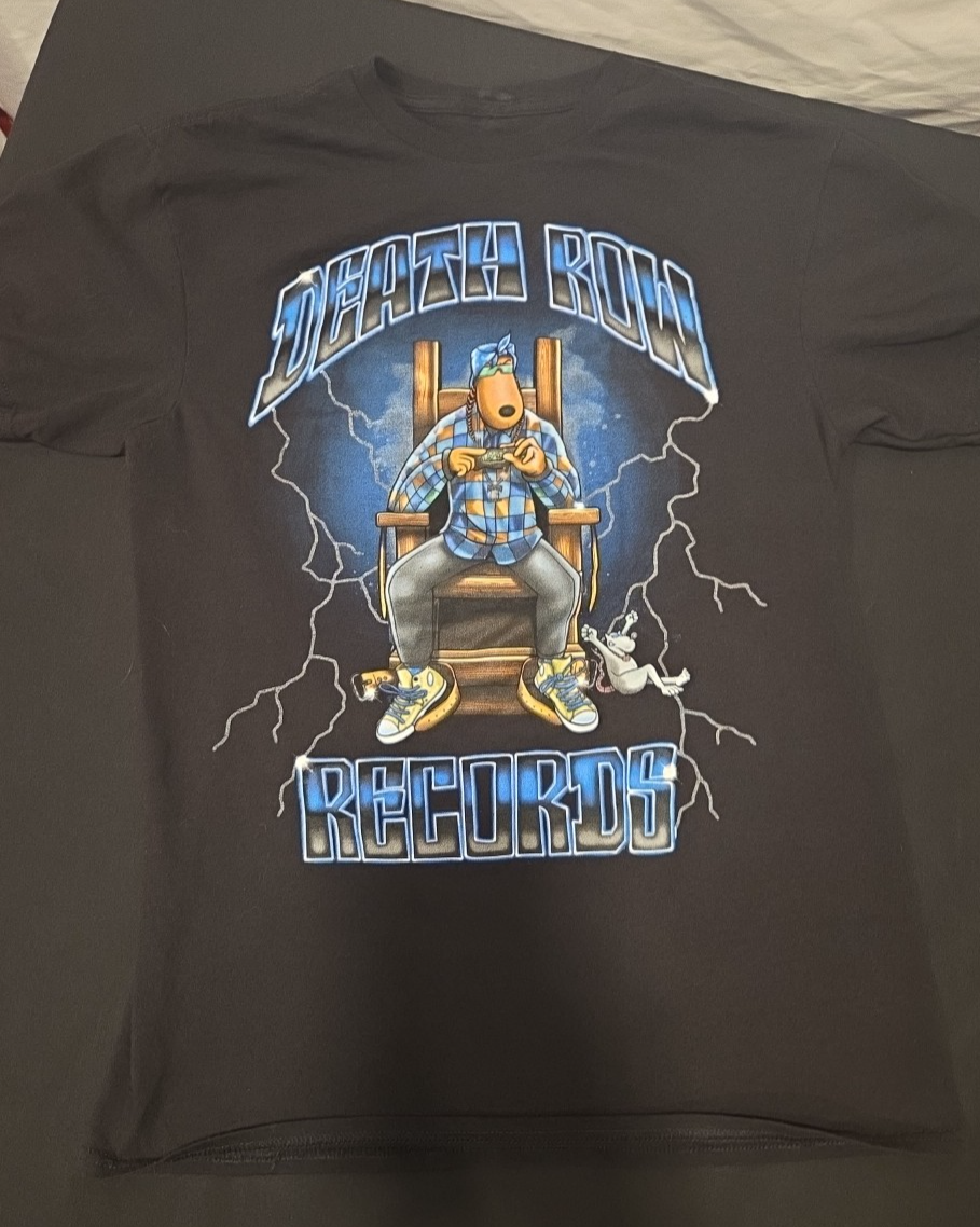 FILA T shirt grafica uomo Snoop Dogg Pound Death Row Records nuova senza etichette taglia media