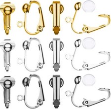 30 Pieces Clip-On Earring Converters Non-Pierced Earring Findings Dangle Earring