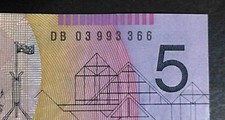 Australia 2003 $5 Macfarlane/Henry Banknote Special Repeating Serial DB03 993366