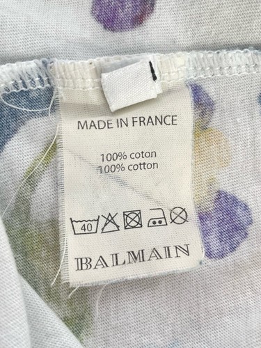 Balmain Paris Automne - Hiver 2010 Distressed Floral Tee Top Sz S - Picture 8 of 8