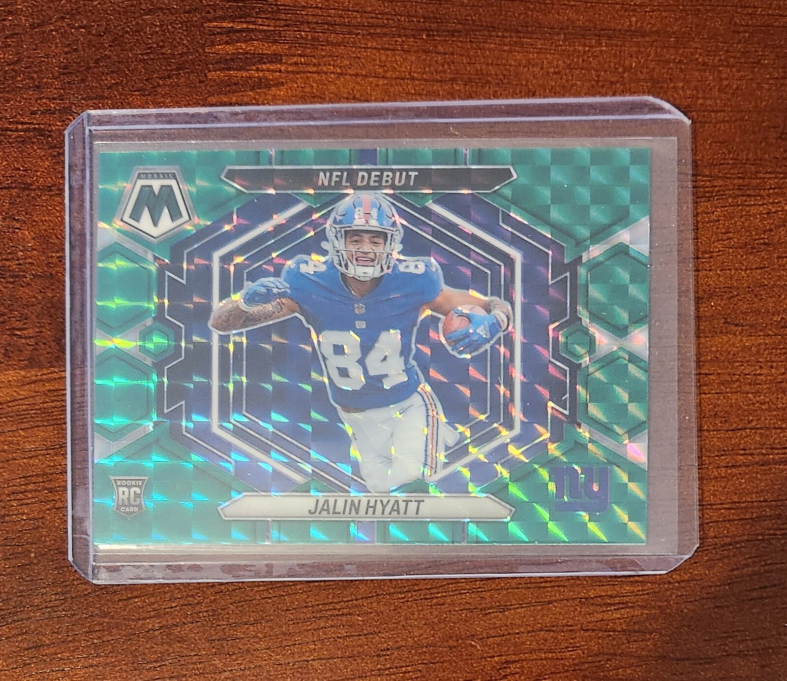 2023 Mosaic Green parallel Jalin Hyatt NFL Debut Rookie RC New York Giants