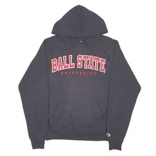 CHAMPION Hoodie Ball State University USA Spellout Jumper Sweatshirt Mens S