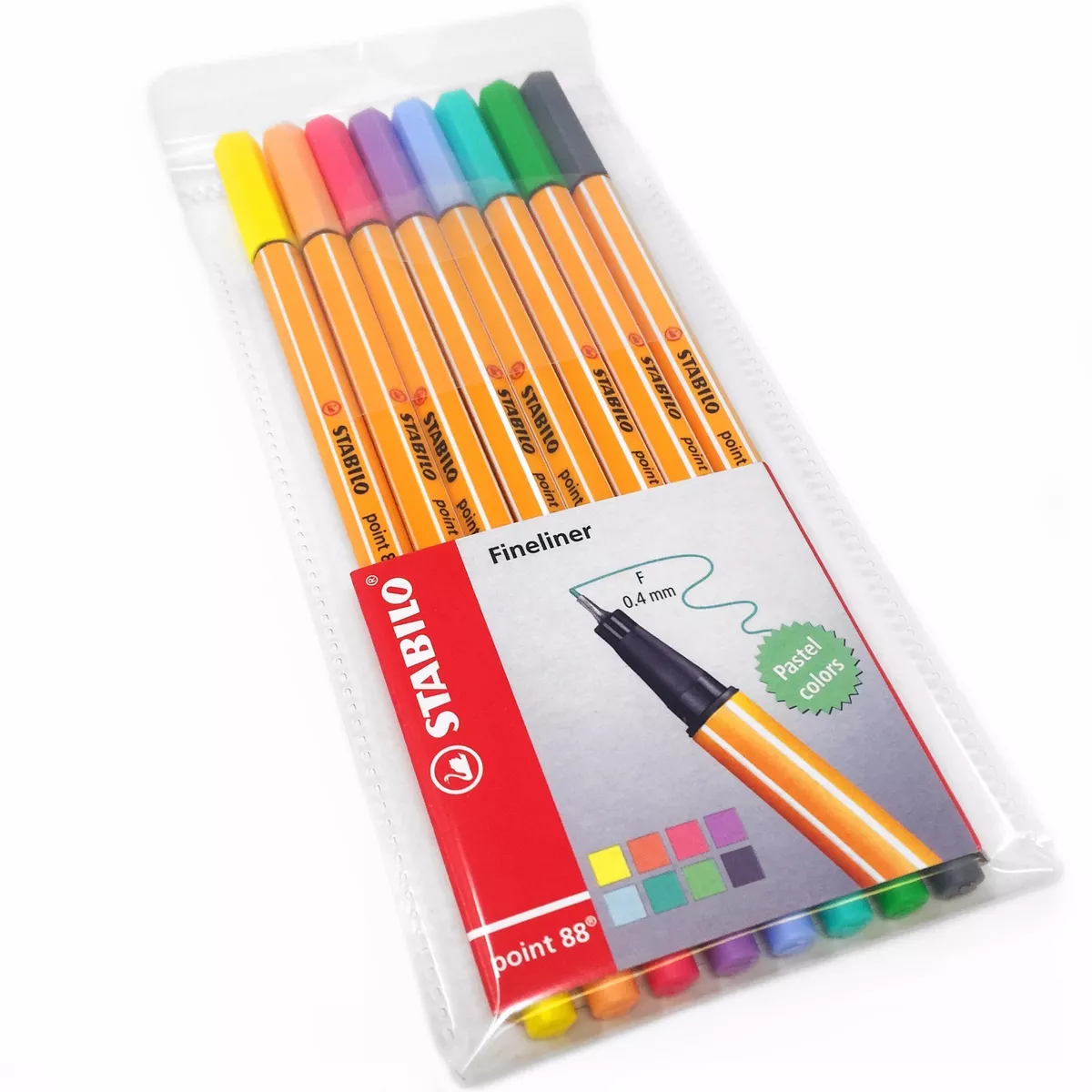 Fineliner - STABILO Point 88 Wallet of 10 Assorted Colours