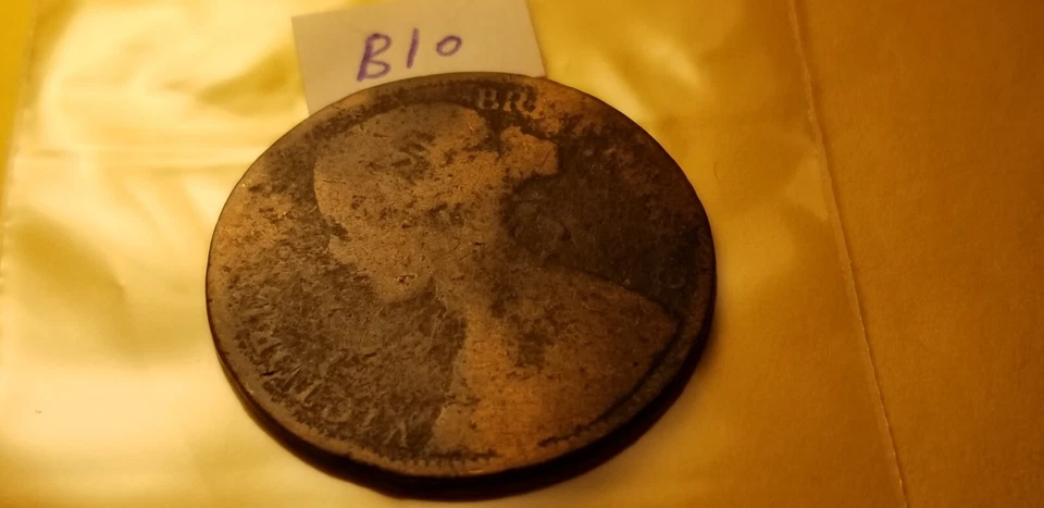 Moeda antiga rara da Grã-Bretanha de 1862 Idn1. - Imagem 2 de 2