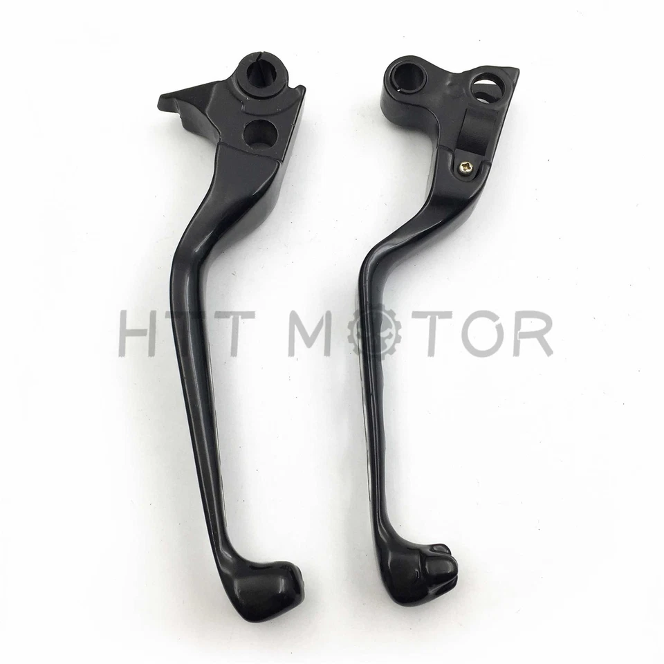 Black Smooth Wide Blade Levers For 2014 and later Harley-Davidson Road King - Image 3 of 4