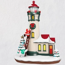 Hallmark 2018 Luminous Lighthouse Musical Table Top Santa Claus Polar Bear Light