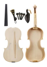4/4 White unfinished violin Kit Flame maple violin Unglued Violin Top Hand Made