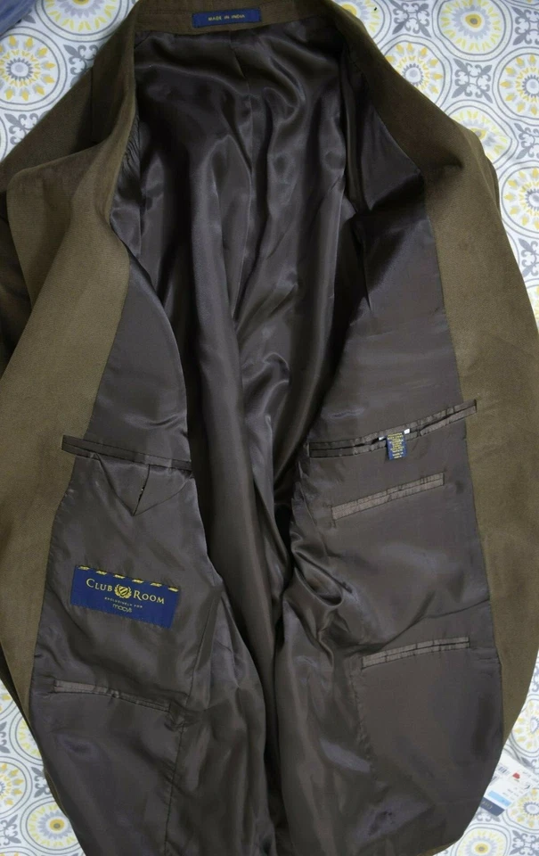 Blazer Abrigo Deportivo Club Room Hombre Microgamuza Marrón 40S 🔥🔥 Foto 3 de 4