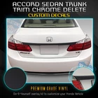 Fit 13-15 Accord Sedan Trunk Overlay Chrome Delete Blackout Kit - Matte Black