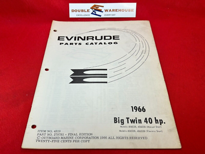 1966 OMC Evinrude Big Twin 40 HP Parts Catalog 278781 4319 Final