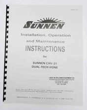 Sunnen CHV-31 Dual Tech Cylinder Hone Manual