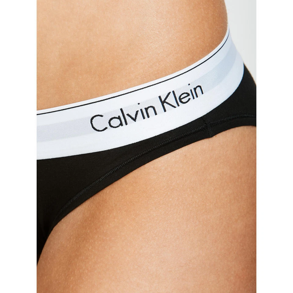 Calvin Klein Womens 3 Pack Thongs Knickers Underwears Black Grey - Image 4 of 4