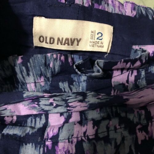 Old navy paper bag ruffle abstract floral skirt women's size 2 with belt - Picture 2 of 11
