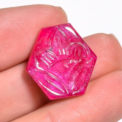Dazzling Top Grade Quality 100% Natural Pink Ruby Fancy Shape Carved Loose Gem