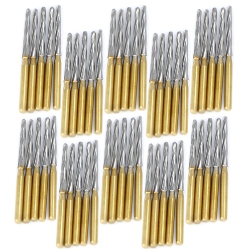 10PCS Dental Tungsten Carbide Burs Cutting End FG Zekyra Titanium Coated 25mm - Picture 6 of 6