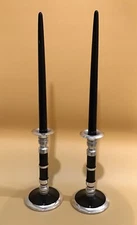 Vintage Chrome and Black Baked Enamel BUTAFLAME Candleholders, R.G.I. Inc.
