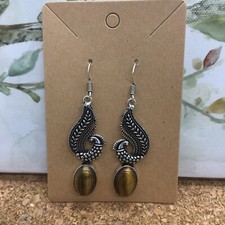 Tiger Eye Gemstone 925 Silver Plated Handmade Earring 8 GM New Free Ship 3389