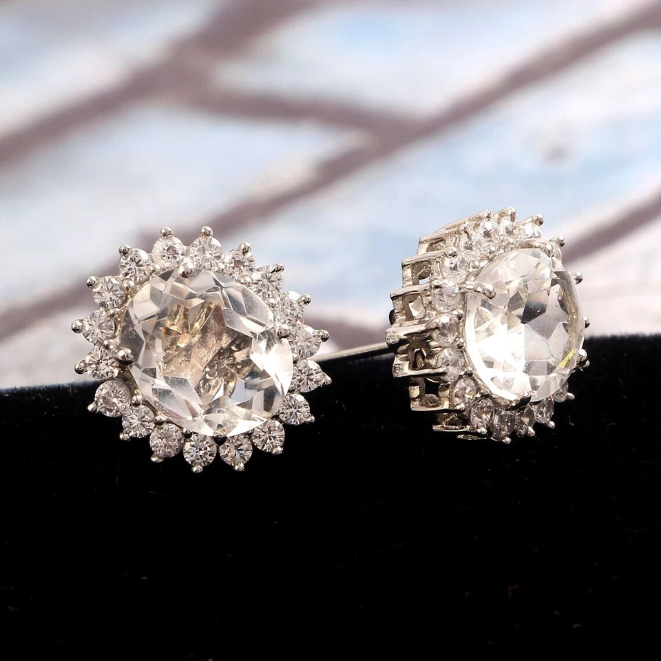 Дизайнерские запонки для мужчин из стерлингового серебра 925 пробы с натуральным кристаллом кварцем - Изображение 4 из 4