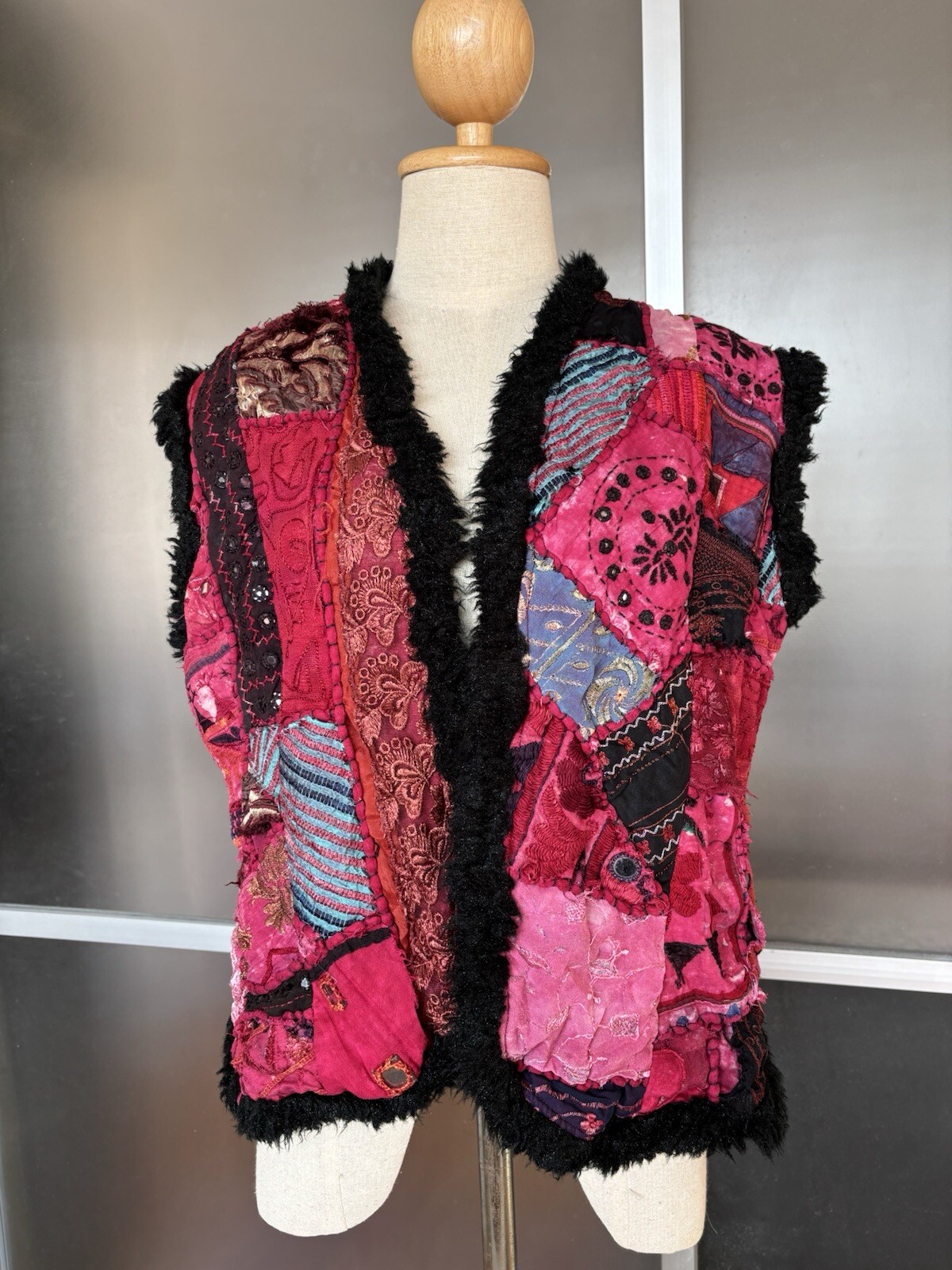 Indian Patchwork Embroidered Vest - image 1