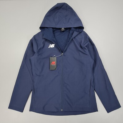 New Balance Damen-Regenjacke marineblau Small 10 UK leicht Kapuze durchgehender Reißverschluss