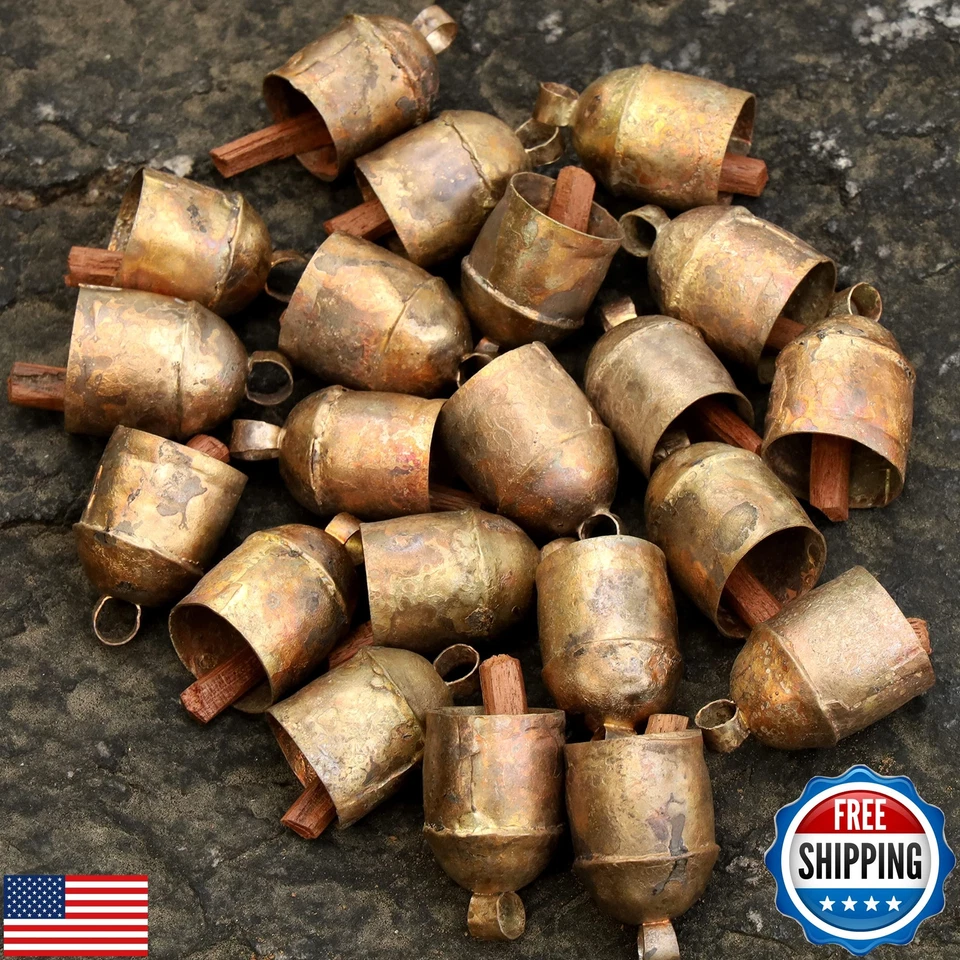 Rustic Small Cow Bells for Crafts Christmas Tree Jingle Hanging Bell Ornament - Image 2 of 3