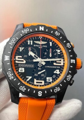 New Breitling Endurance Chronometer 44 Orange Rubber Men's Watch