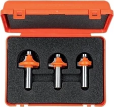 CMT 838.001.11 3-Piece Roundover Bit Set, 1/4-Inch Shank
