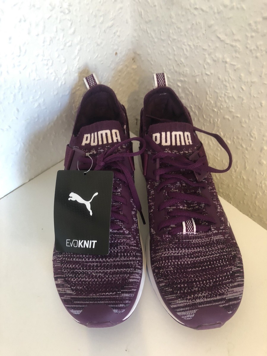 Puma Ignite evoKNIT Lo Lace Up Purple Textile Trainers UK